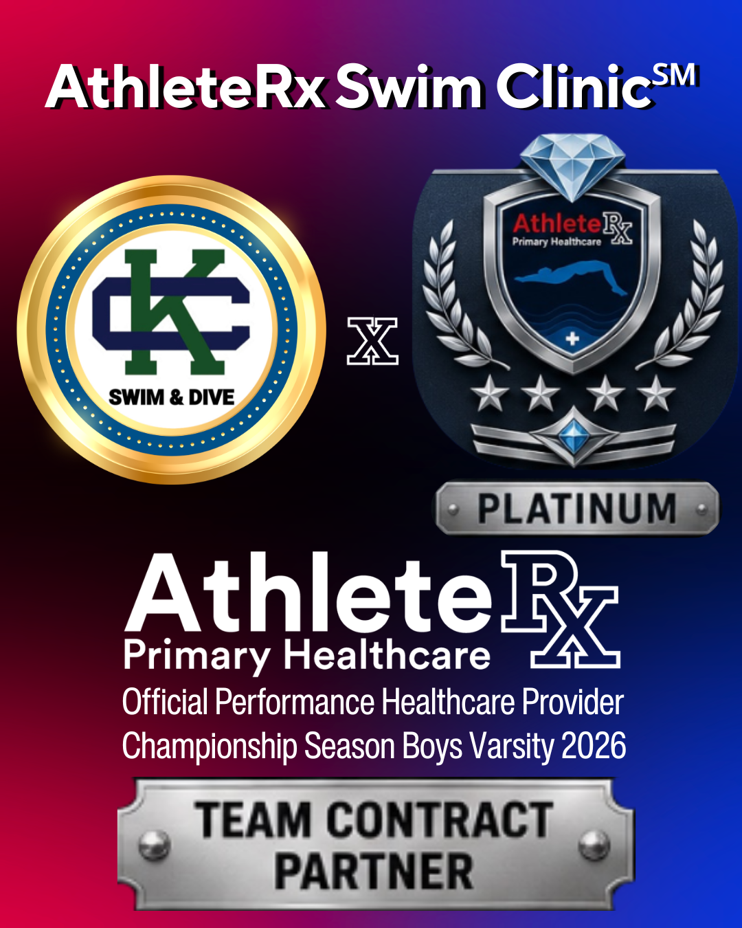 AthleteRx Swim Clinic and CK Swim & Dive team contract partnership announcement